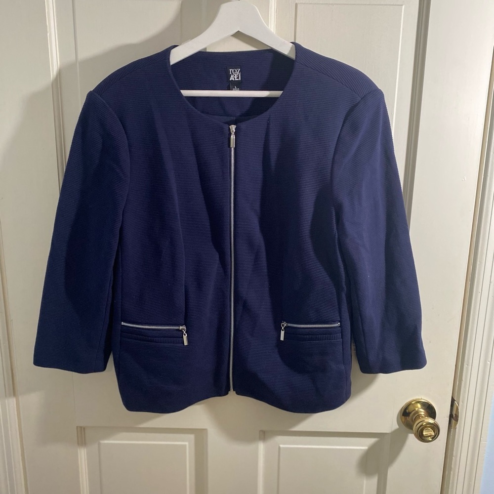 Roz & Ali Navy Suit Jacket SIZE LARGE